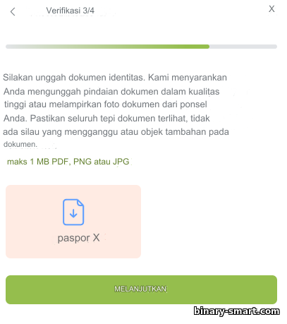 verifikasi dengan broker opsi biner RaceOption