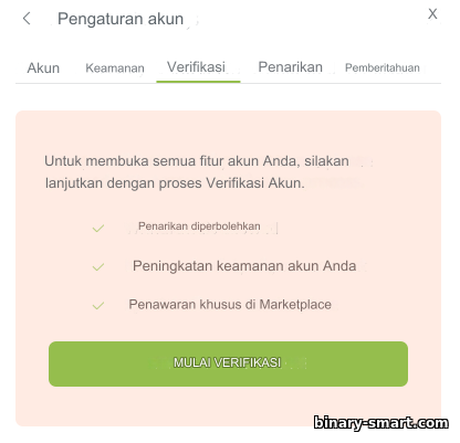 verifikasi dengan broker opsi biner RaceOption