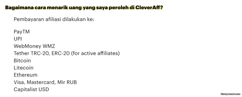 Pembayaran dan penghasilan dalam program afiliasi Binarium