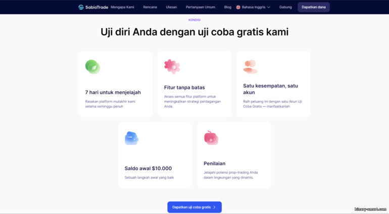 Uji keterampilan perdagangan Anda dengan broker perdagangan prop SabioTrade