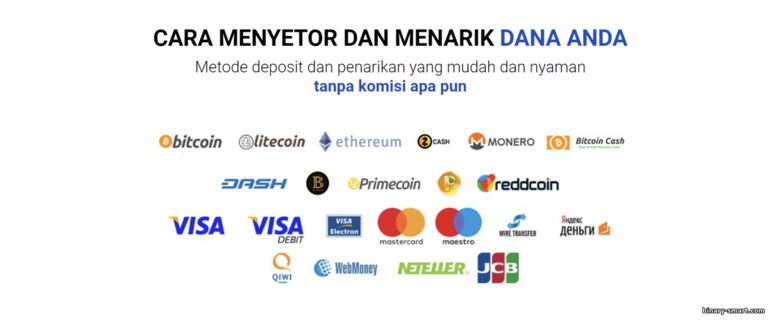 metode penyetoran dan penarikan dana dari broker Binarycent