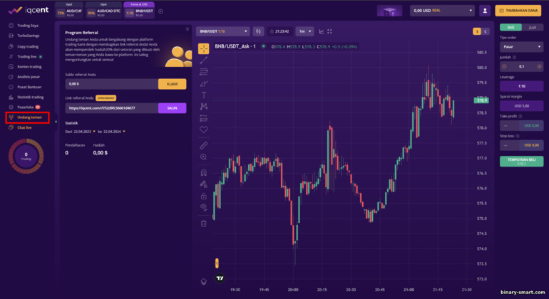 Rujukan broker IQcent atau program afiliasi