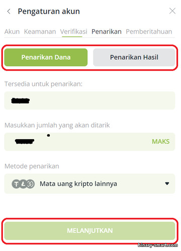 penarikan dana dari broker opsi biner RaceOption