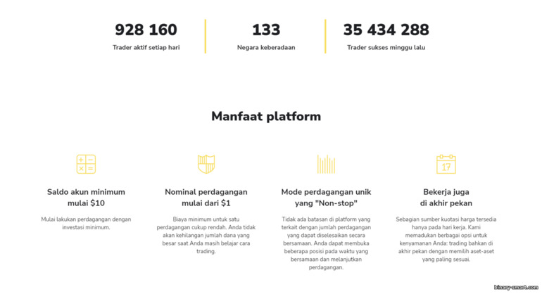 keuntungan berdagang dengan broker Binomo