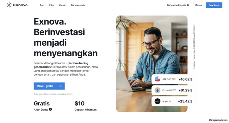 Situs web resmi opsi biner dan broker perdagangan CFD Exnova