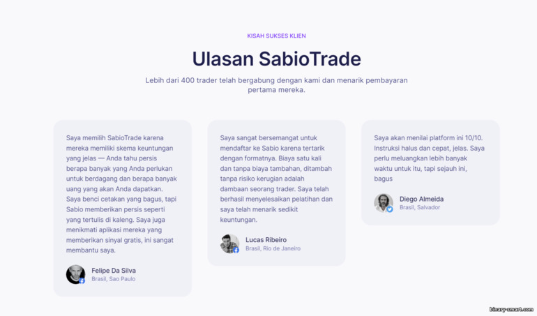 Ulasan pedagang dari broker perdagangan prop SabioTrade