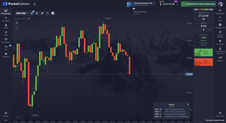 Platform perdagangan di broker Pocket Option