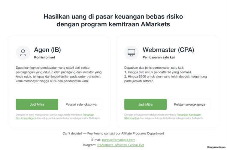 model komisi dalam program afiliasi AMarkets