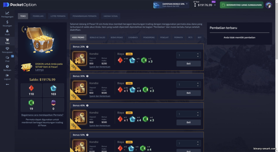 Pasarkan dengan broker Pocket Option Pasarkan dengan broker Pocket Option