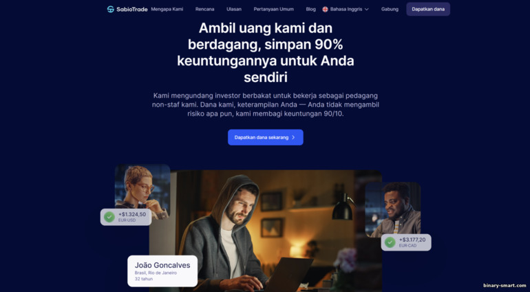 Situs web resmi broker perdagangan prop SabioTrade