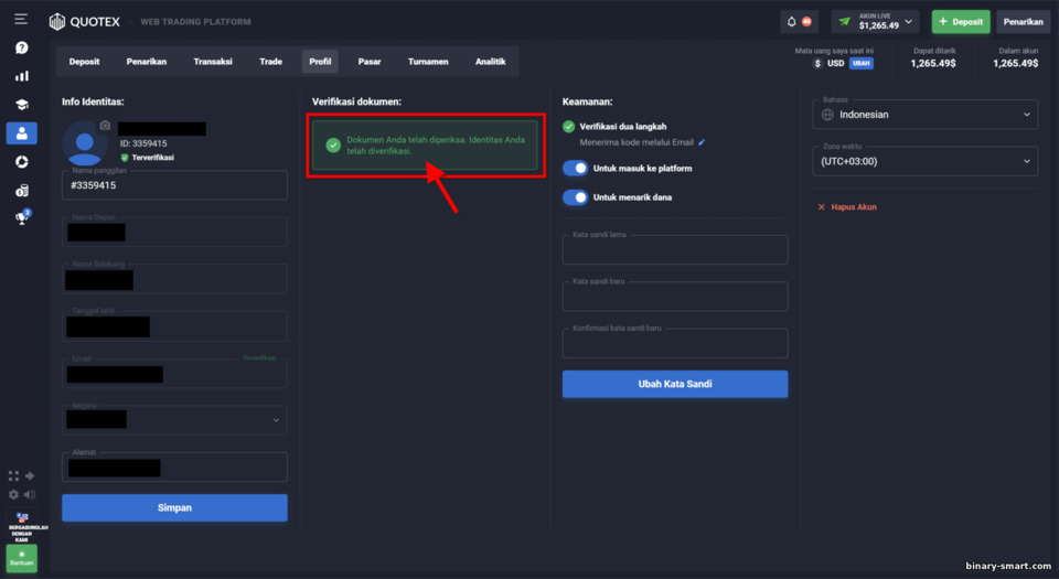 Memverifikasi akun Anda dengan broker opsi biner Quotex Memverifikasi akun Anda dengan broker opsi biner Quotex