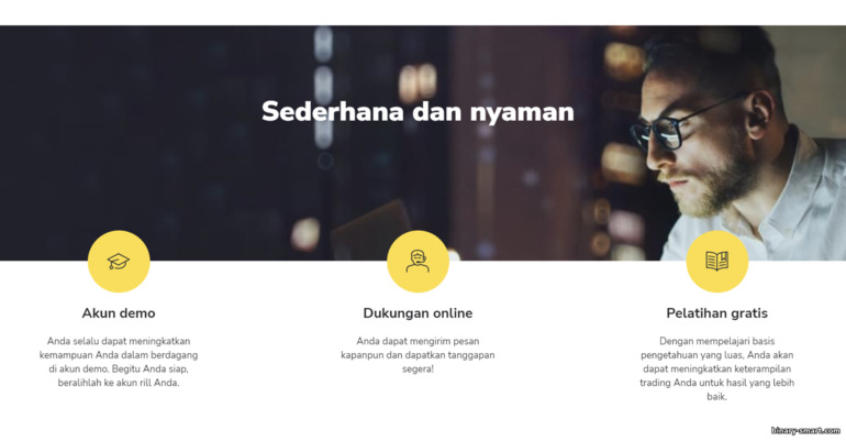 akun demo dan pelatihan dengan broker Binomo