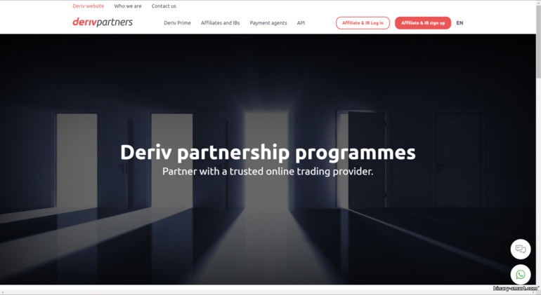 situs resmi program kemitraan Deriv Partners