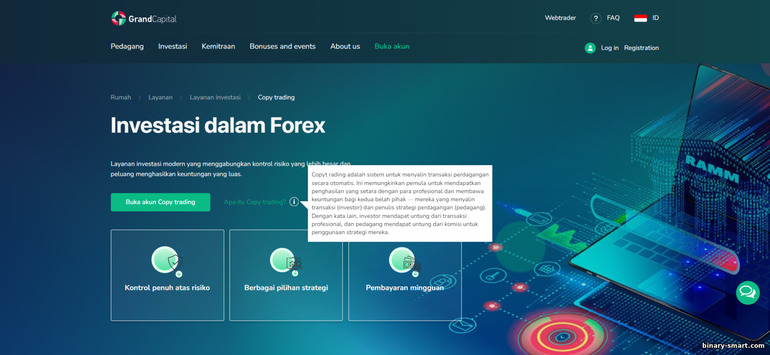 Penghasilan dengan layanan Copy trading dari broker forex Grand Capital