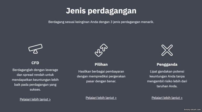 jenis instrumen perdagangan di broker Deriv