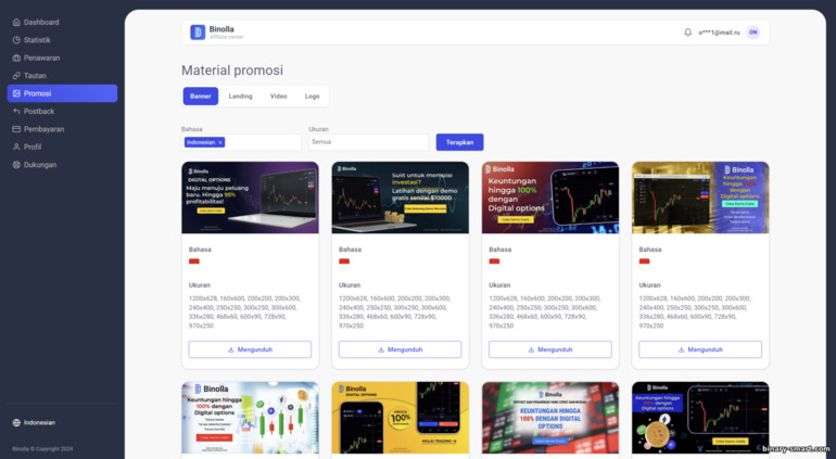 materi promosi untuk program afiliasi binolla