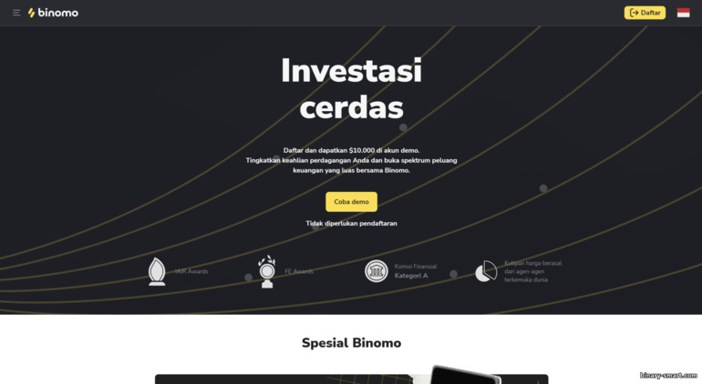 Situs web resmi broker Binomo