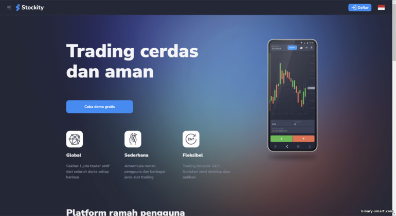 Situs web resmi broker Stockity