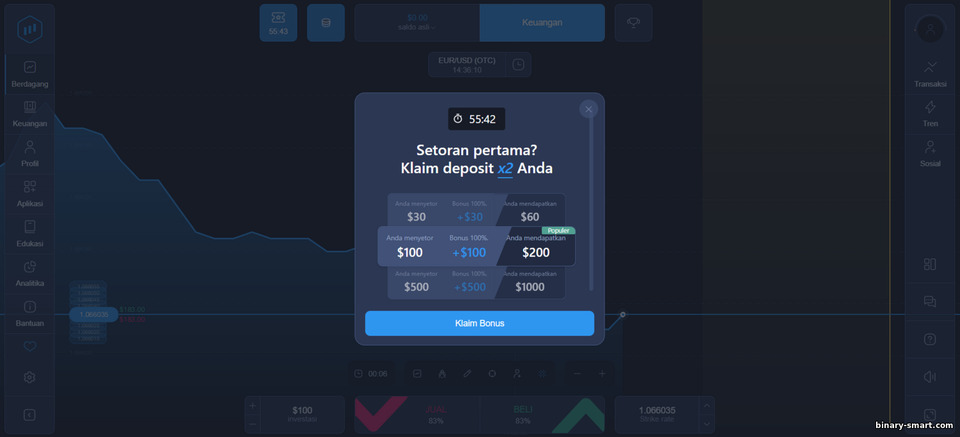 Dapatkan bonus 100% dari broker opsi biner ExpertOption Dapatkan bonus 100% dari broker opsi biner ExpertOption