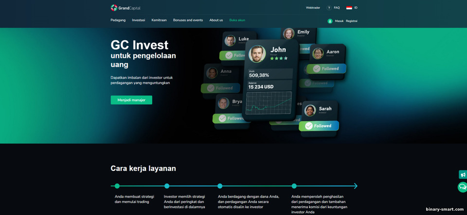 Berdagang dengan Salin Perdagangan. Mulailah menghasilkan uang dengan strategi bersama broker forex Grand Capital