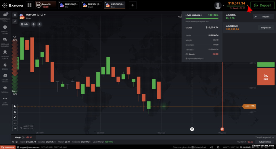 Beralih antara akun demo dan real dengan opsi biner dan broker CFD Exnova Beralih antara akun demo dan real dengan opsi biner dan broker CFD Exnova