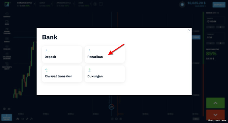 Penarikan dana dari broker Binarium