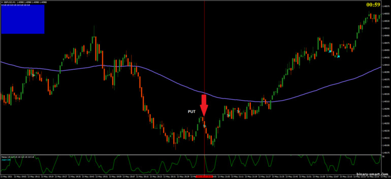 Strategi untuk opsi biner, Forex dan CFD - Nerpa Binary Strategy: sinyal turun