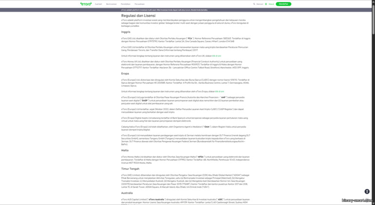 Regulasi dan lisensi eToro Regulasi dan lisensi eToro