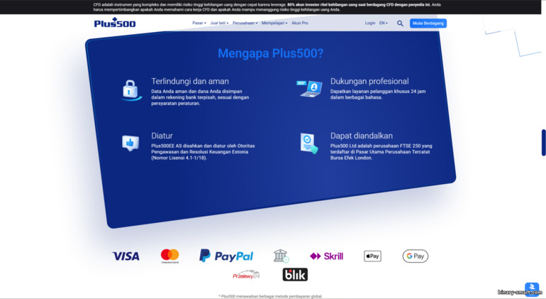 Kepercayaan & keandalan Plus500