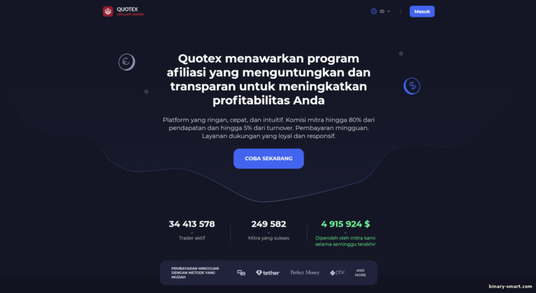 Situs resmi program afiliasi Quotex