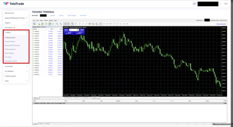 Terminal Trading MT4 oleh TeleTrade