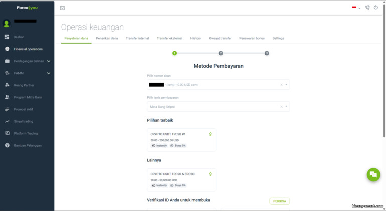 Pendanaan akun trading Forex4you Pendanaan akun trading Forex4you
