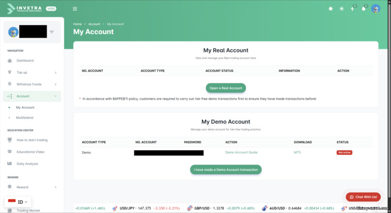 Akun Trading Broker Invetra Akun Trading Broker Invetra