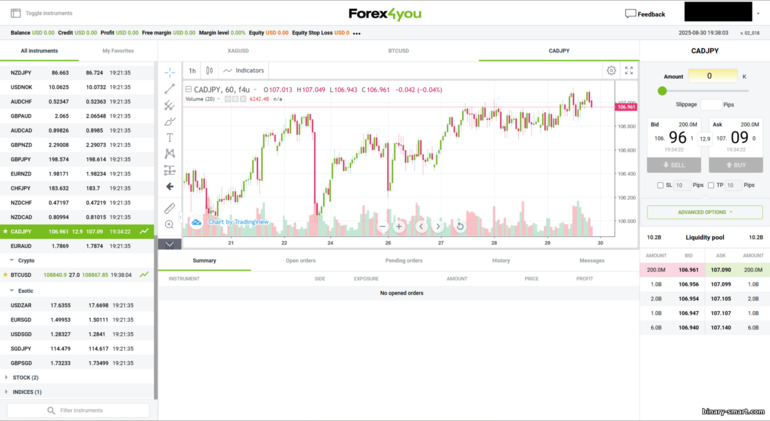 Platform WebTrader Forex4you Platform WebTrader Forex4you