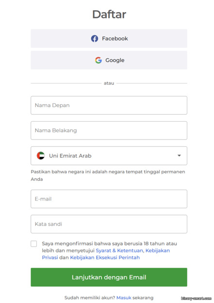 Formulir Pendaftaran Akun Baru Capital Bear