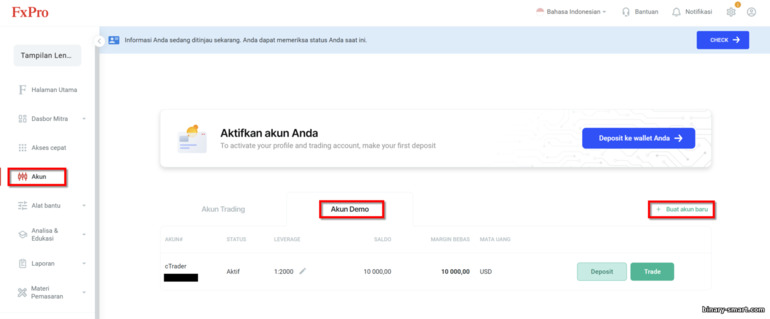 Akun Demo FXPro