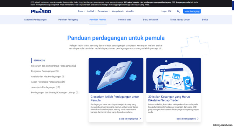 Edukasi di broker Plus500
