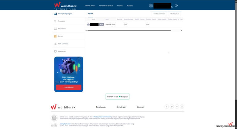 Akun trading World Forex