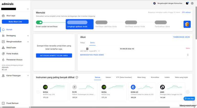 Pendaftaran akun Admirals Pendaftaran akun Admirals