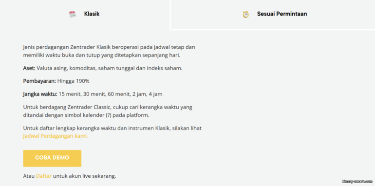 Opsi Klasik di ZenTrader Opsi Klasik di ZenTrader