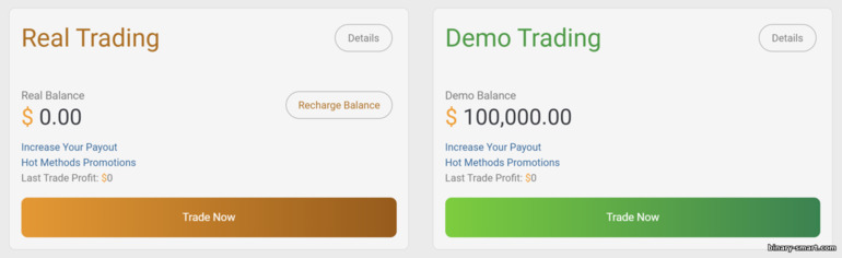 Akun Demo dengan Broker Close Option