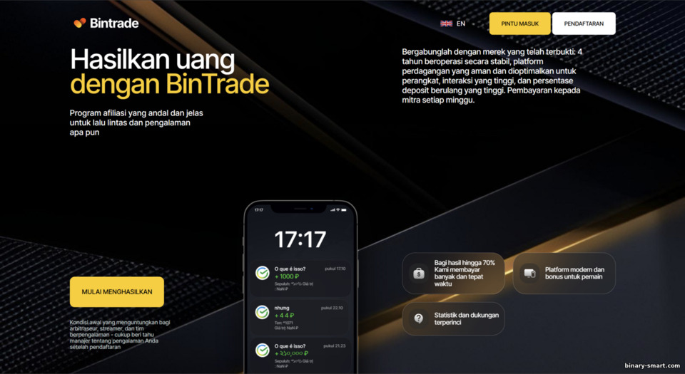 Situs resmi program afiliasi BinTrade