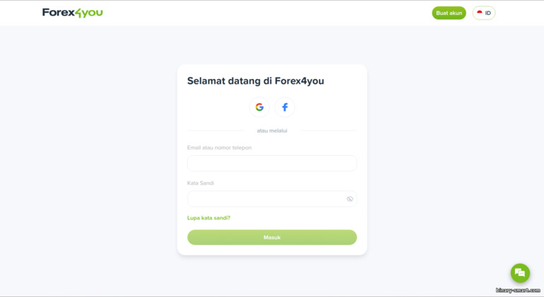 Formulir pendaftaran akun Forex4you Formulir pendaftaran akun Forex4you