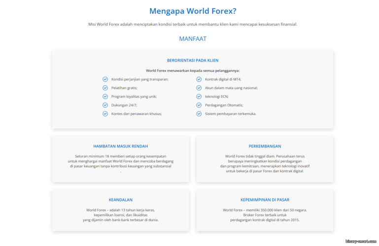 Keunggulan trading di World Forex
