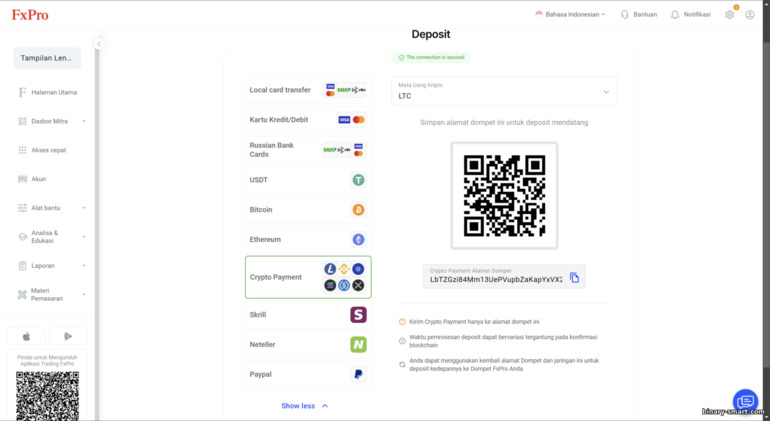 Pendanaan Akun Trading FXPro