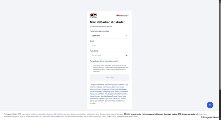 Formulir Pendaftaran Akun Trading XM Formulir Pendaftaran Akun Trading XM